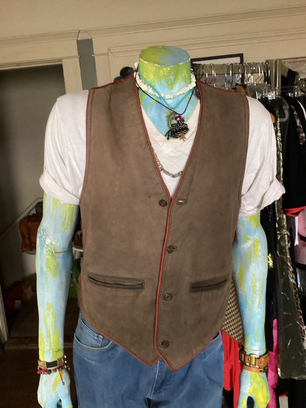 Vintage 90s The Territory Ahead leather vest